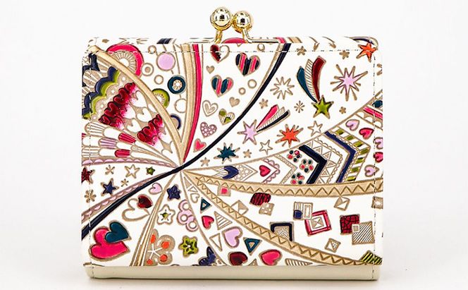 財布 三つ折り ミニ財布 グロッシーハート 文庫屋大関 三つ折り財布 三つ折りミニ財布 手のひらサイズ 小さい財布 小さい レディース 本革 牛革 革 コンパクト カード 収納 工芸品 雑貨 ハート 星 日本製 東京