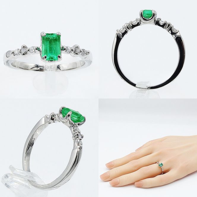 エメラルド リング 0.5ct Pt900　(14456) 指輪 リング プラチナ エメラルド プラチナ ダイヤモンド ジュエリー アクセサリー 山梨県 甲斐市 BR-93