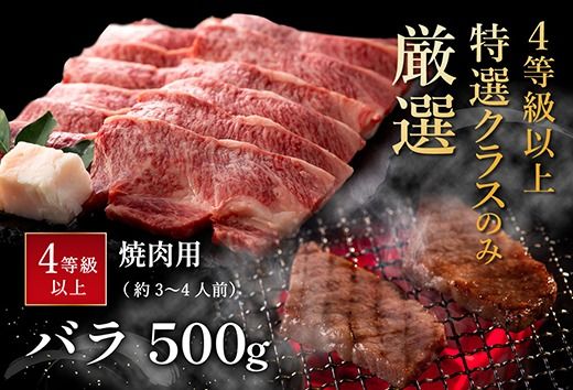 【4等級以上】極上近江牛焼肉用（バラ）【500g】【AG06U】