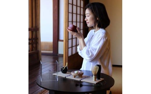 茶道具 お手前セット IPPUKU飾り折 白木地 花七宝 SR-1163 お茶道具 一式 セット アクリル木製展開箱 茶椀 棗 菓子皿 茶杓 茶筅筒 茶筅 贈り物 ギフト F6P-0980