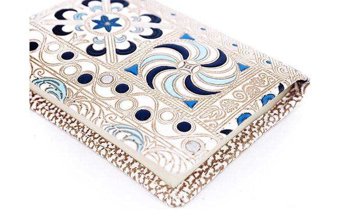 【文庫屋大関】箱まち小銭入れ　錦紗＜青＞【皮革工芸品】 ファッション小物 財布 民芸品 