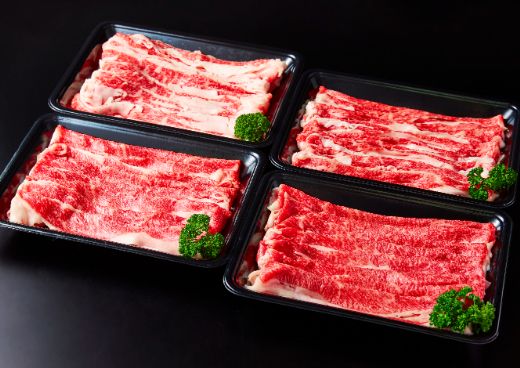 【定期便】全6回　A5 近江牛切り落とし食べ比べ 　250ｇ×4ｐ【FO27W】（国産牛　和牛　ブランド牛　ブランド和牛　黒毛和牛　牛肉　肉　高級　人気　おすすめ　神戸牛　松阪牛 に並ぶ 日本三大和牛 近江牛）