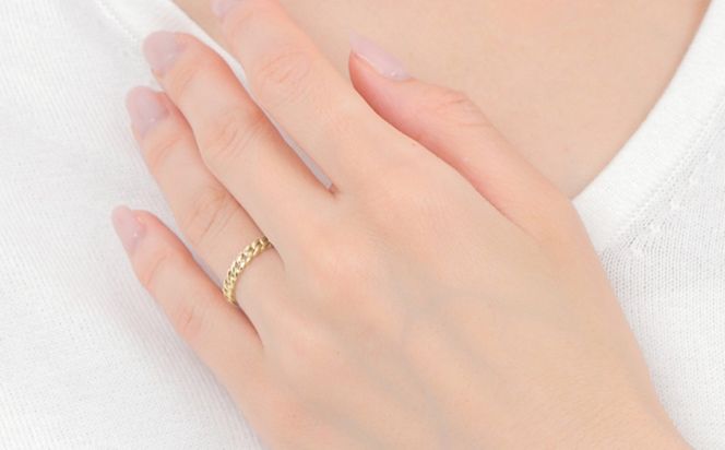 K18　チェーンリングタイプ　Ｒ4000-Ｙ　イエローゴールド【サイズ：5号～20号　（0.5号刻み対応可）】  リング YG ジュエリー 贈り物 ギフト プレゼント