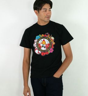 沖縄市 マンホールTシャツ エイ坊 (黒 / XLサイズ) Tシャツ 半袖 キャラクター メンズ レディース 沖縄市 黒色 沖縄市 / 株式会社TAK JAPAN[BCDK002-04]
