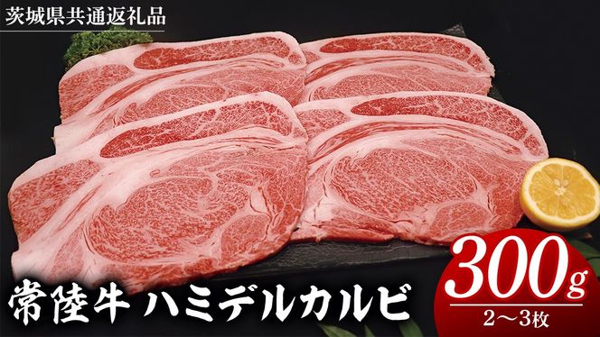 常陸牛 ハミデルカルビ 300g （ 2～ 3枚 ） (茨城県共通返礼品) 国産 焼き肉 カブリ ゲタ リブ芯 リブ巻 中落ちカルビ バーベキュー BBQ お肉 ブランド牛 黒毛和牛 和牛 国産黒毛和牛 国産牛 牛肉 [BM139us]