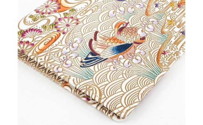 【文庫屋大関】パーソナルホルダー　おしどり【皮革工芸品】 雑貨 日用品 ブックカバー パスポートケース 貴重品入れ マルチケース シンプル 和風 革小物 