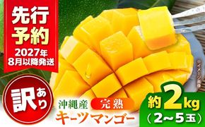 【先行予約】【2027年発送】 【訳あり】 沖縄県産キーツマンゴー 約2kg (2～5玉) マンゴー 沖縄 果物 フルーツ ギフト 沖縄市 / ちゃんぷる～市場 [BCAA005]