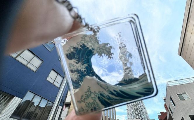 ネックレス 色と文化を重ねて「遊」ぶアクリルレイヤ—ネックレス【遊】 アクセサリー アクリルレイヤーネックレス 葛飾北斎 隅田川花火大会 レイヤー分け 重層的 小道具 墨田区 東京都