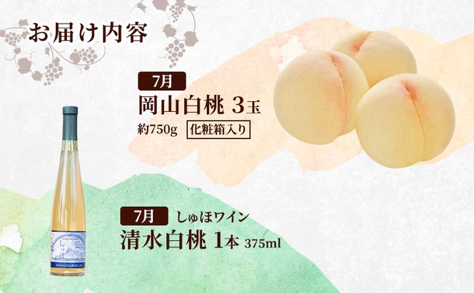 定期便 2026年 先行予約 岡山の人気果物 ドイツの森の人気商品とクラフトビール 是里ワイナリーのワイン 欲張りセット3回コース ソーセージ 加工品 クラフト ビール ワイン 白桃 桃 ぶどう ピオーネ 赤磐市