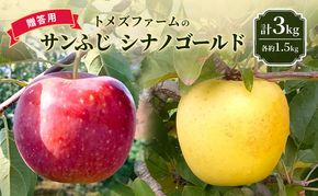 サンふじ・シナノゴールド詰合せ（贈答用） 各約1.5kg 計3kg　トメズファーム　りんご　長野　信州　小諸　果物　フルーツ　食べ比べ
