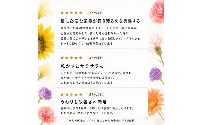 【UNIK】ナノシルクヘアミスト　業界初"シルクナノファイバー"配合　	 GM00010