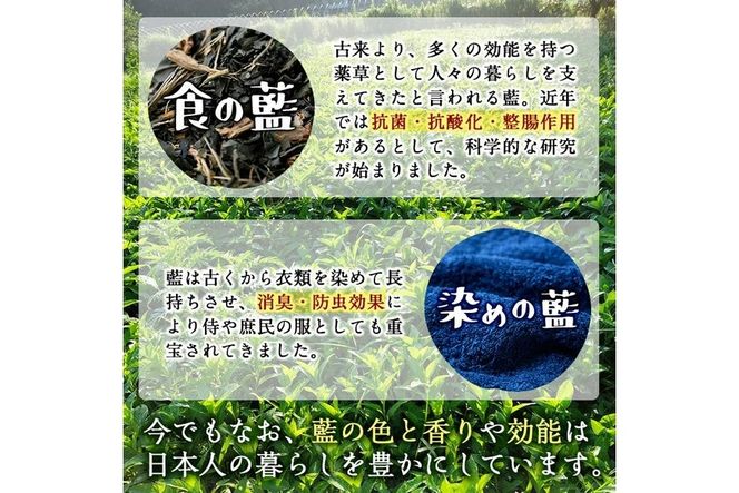 藍のお茶ティーバッグ (40個) 茶 お茶 藍 ティーバッグ 抗菌作用 抗酸化作用 整腸作用 大分県 佐伯市 【FG11】【尺間嶽酒店】