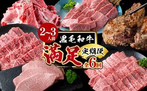 【定期便全6回】＜A4・A5等級＞黒毛和牛堪能〈満足〉定期便（2～3人分）総重量1.95kg t0069-001