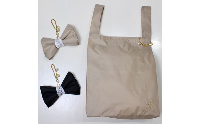 〈Chaleur シャルール〉Ribbon marcheバイオライナープラス消臭【M】サイズ ファッション かばん トートバッグ 手提げ 