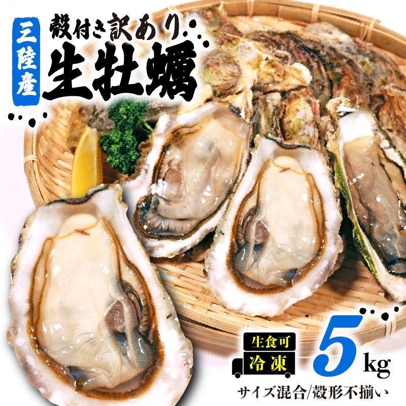 訳あり 数量限定 生産調整品 岩手県産冷凍殻付き牡蠣 5kg [koku013]