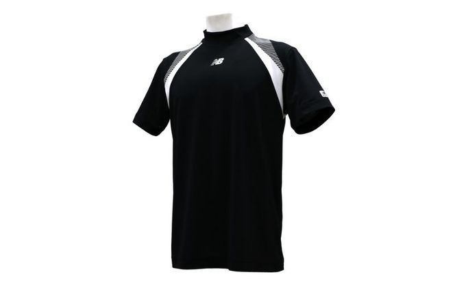ニューバランスゴルフ ウェア 半袖 モックネックシャツ メンズ UVカット ブラック 012-6166002