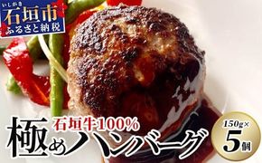 石垣牛 100% 極めハンバーグ 150g×5個 ≪肉職人が作ったこだわりハンバーグ≫ 【石垣牛 沖縄県 石垣市 石垣島 牛肉 牛 肉 黒毛和牛】 TM-5