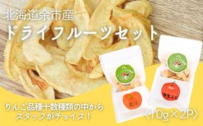【余市産】すこやか自然農園「ドライフルーツりんご」10g×2Pセット_Y034-0108