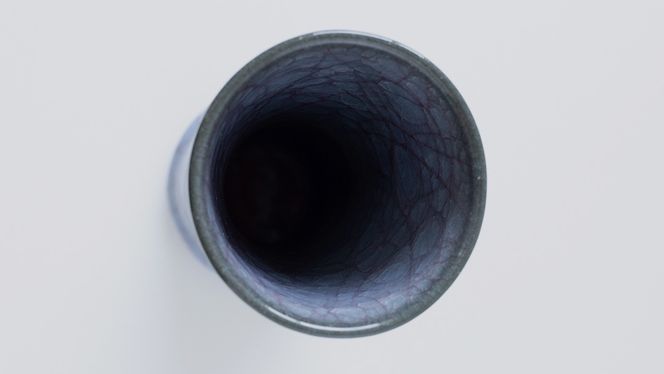 【氷裂貫入青瓷】花器 （小野寺裕司 作） 径8.4cm×高さ21.4cm | 花 花瓶 陶器 陶芸 インテリア [EW33-NT]