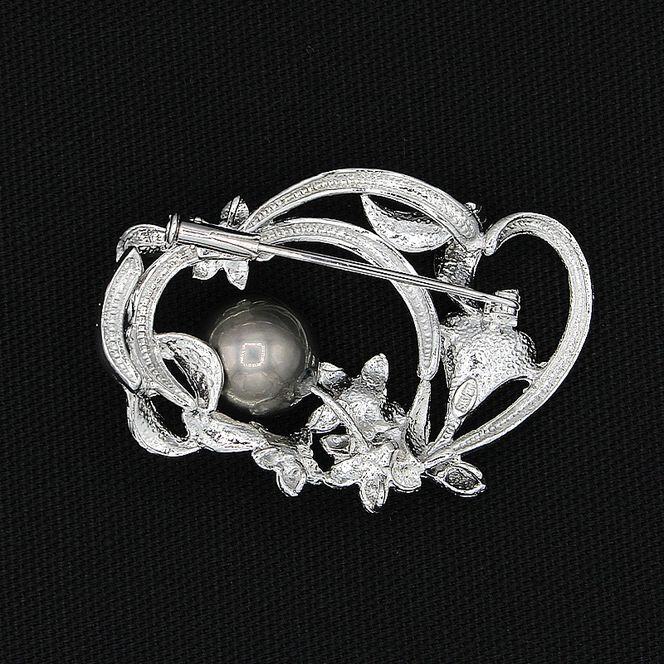 ブラックパール ブローチ 11mm SV925 黒真珠 タヒチ産 (25136) ブローチ 黒真珠 タヒチ産 ブラックパール シルバー SV925 ジュエリー アクセサリー ジュエリー アクセサリー ジュエリー アクセサリー 山梨県 甲斐市 BR-94