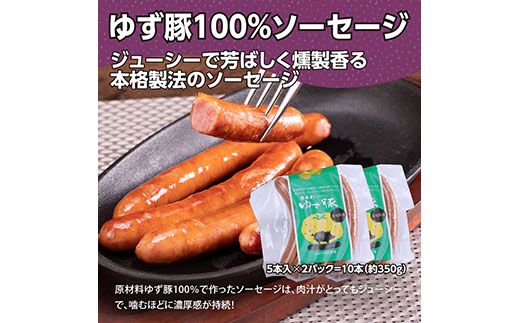 【CF-R7hbk】GRS006　【高知のブランド豚/ゆず豚】厳選部位の焼肉セット（約1.4kg）- 焼肉用 肩ロース500g バラ500g ソーセージ5本入り×2P BBQ やきにく 焼き肉 ソーセージ 豚肉 国産 詰め合わせ セット ギフト・熨斗対応可 贈答