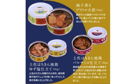 RHT023　グルメ缶詰12缶セット〈黒潮町共通返礼品〉防災 故郷納税 缶詰 食べくらべ 詰め合わせ 魚 国産