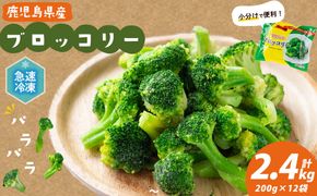 鹿児島県産 冷凍ブロッコリー＜計2.4kg＞(200g×12袋) a6-065