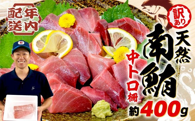 【2025年12月発送】 訳あり 天然 南マグロ 中トロ 約400g 不定型柵 まぐろ とろ 解凍 鮪 漬け マグロ ユッケ マグロ 海鮮 ミナミ マグロ