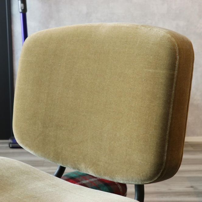 アイアンモケットダイニングチェア【ベージュ】  Z122VC01