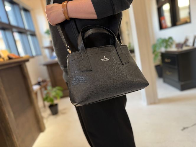 革職人が作った本革トートバッグXSシュリンク【ブラック】 304018_AX28VC03