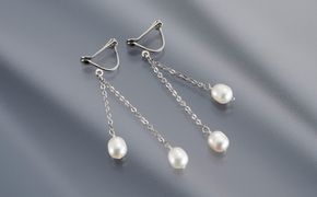 102510-1 揺れてエレガント「淡水パールソフトフィットイヤリング」 272183_AF146