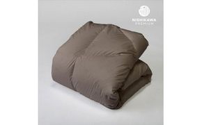 【nishikawa/西川】羽毛ふとん/ポーリッシュホワイトグースダウン93％/シングル/配色グレー【P268W】（滋賀県　近江八幡市）