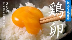 もったいない卵 30粒 ( 26粒 + 破損補償分 4粒) 卵 たまご 鶏 養鶏場直送　新鮮　訳アリ　規格外　お得 ふるさと納税 5000円 [CZ005ya] 