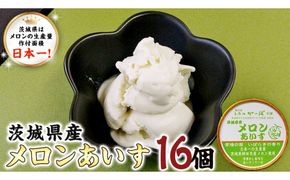 茨城県産メロンあいす 16個 アイス デザート めろん 贈り物 カップ 冷凍 [AE022us]
