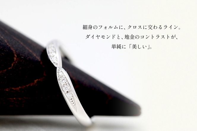 指輪 PT100 (プラチナ 10％) ダイヤモンド 0.07ct レディース リング 5～16号 0.5号刻み マリッジリング リボンラインしぼりアーム ジュエリー アクセサリー 【256-pt100】 [ オーダーメイドジュエリーメイ 山梨県 韮崎市 20745615 ] 結婚指輪  ダイヤ  シルバーリング