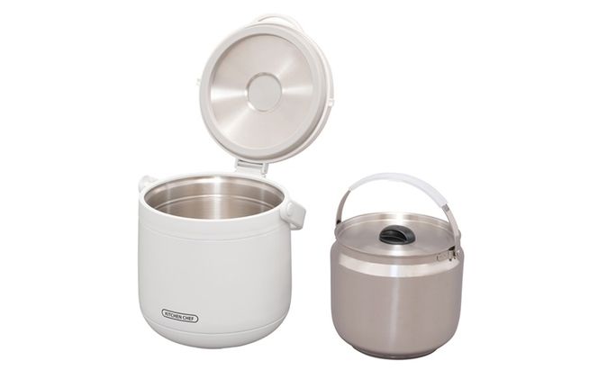 鍋 ダブル真空保温調理鍋 おまかせさん RWP-N45 ホワイト アイリスオーヤマ IH対応 真空保温調理器 4.5L ホワイト ダブル真空保温調理鍋