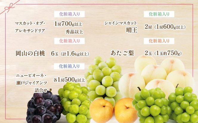 フルーツ 定期便 2026年 先行予約 フルーツ王国 岡山の果物 5回コース 夏～冬物語 桃 もも 葡萄 ぶどう 梨 なし岡山県産 国産 果物 セット ギフト 
