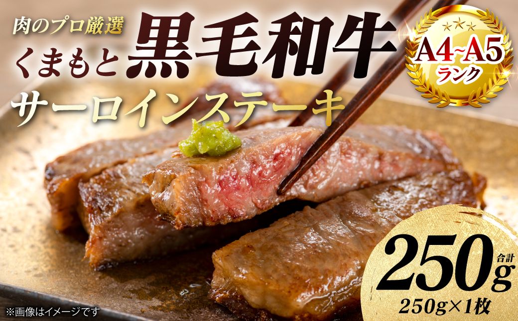 [A4〜A5ランク] くまもと黒毛和牛 サーロイン ステーキ 250g (250g×1枚) 和牛ステーキ 牛肉 お肉 サーロイン 黒毛和牛 冷凍 焼肉 BBQ おかず ギフト 熊本県 八代市