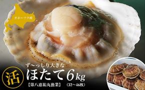 オホーツク産『活』 ほたて 6kg（32～46枚） SRMN002