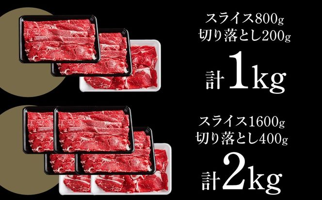 【7日程度で発送】北海道産ブランド牛の赤身1kg(スライス800g・切り落とし200g)【配送不可地域：離島】 BHRJ011