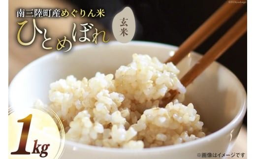 米 令和5年産 南三陸町産 ひとめぼれ めぐりん米 ( 玄米 ) 1kg [南三陸さんさんマルシェ 宮城県 南三陸町 30ai0010] お米 ご飯 ごはん コメ こめ 家庭用 げんまい 玄米食 小分け