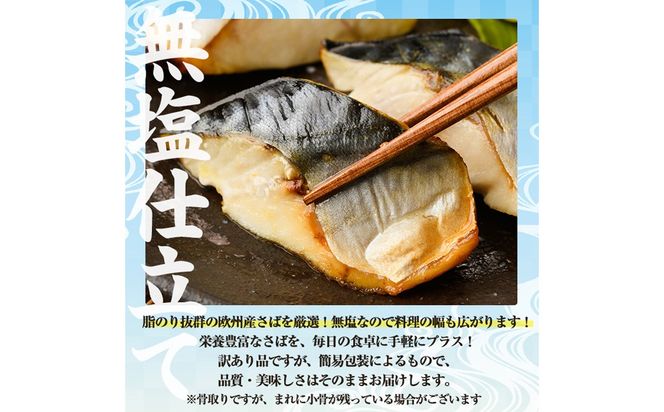 ＜期間限定！塩サバフィーレ付き＞＜訳あり＞骨取り無塩 さば切身(72切れ) 小分け 切り身 鯖 さば 骨なし 骨取り済 カット済 簡単 フライ 魚 海鮮 冷凍 お弁当 おかず 【AW-51】【丸正水産】