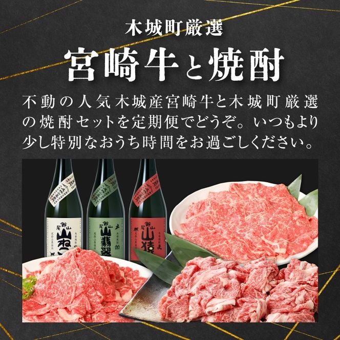 【定期便6回】宮崎牛と焼酎　ちょっと特別なおうち時間 K00_T013_2