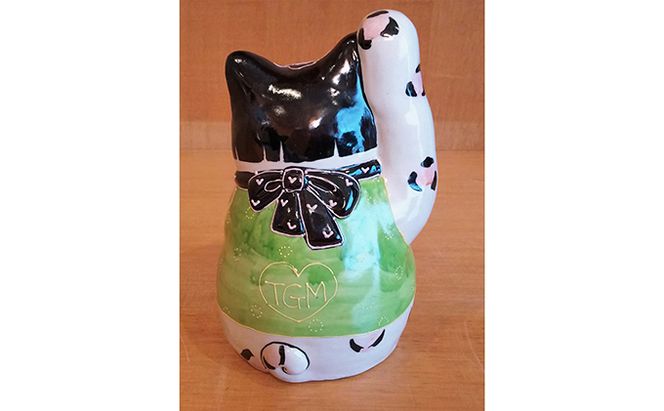 九谷LOVE招き猫「ゆっきー姫　7号」右手あげ 民芸品 工芸品 