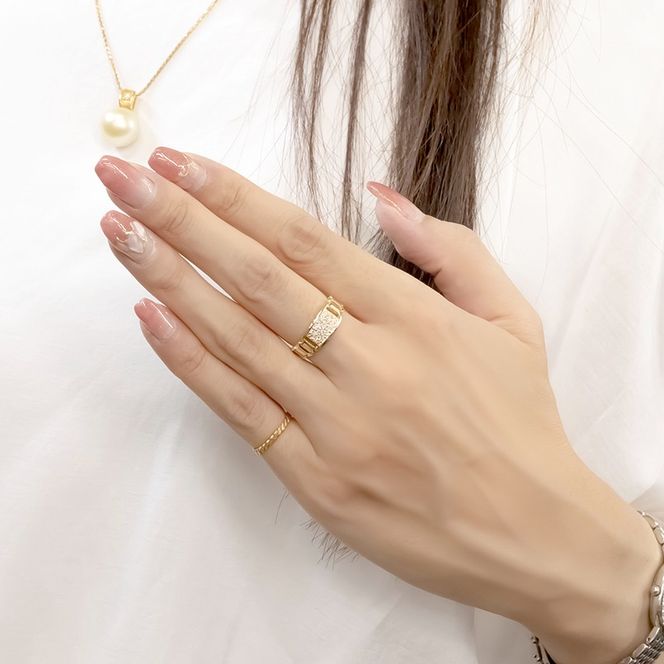 18金 リング ダイヤ K18 レディース ゴールド 18k 指輪 バンド 大ぶり 幅広 ダイヤモンド 0.27ct イエローゴールドK18 人気 ピンキーリング 婚約指輪 ジュエリー シンプル 誕生日 プレゼント 普段使い おしゃれ240909hy201y SWAA217