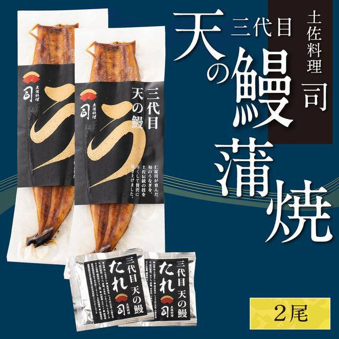 【CF-R7hbk】TRT002　“土佐料理司”三代目天の鰻蒲焼2尾セット／「仁淀川」水系の地下水使用 完全無投薬養殖 国産・高知県産〈高知市共通返礼品〉うなぎ 真空パック （ウナギ・たれセット） 