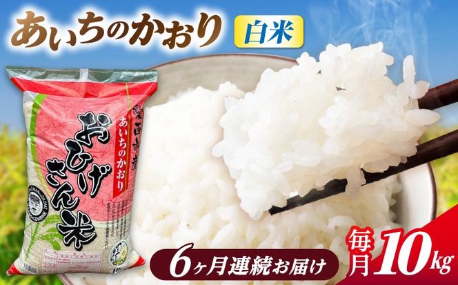 【6回定期便】あいちのかおり 白米 10kg×6か月 / 脇野コンバイン[AECP008]