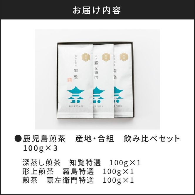 鹿児島煎茶 産地・合組 飲み比べセット 100g×3袋　K112-001