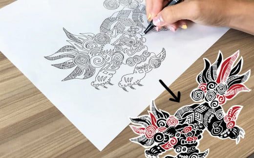 （イエロー・Mサイズ）メンズ　紅型美ら島ボーダー　201115