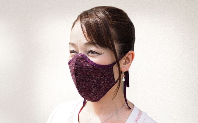 マスク 侍マスク ＜東雲(しののめ)＞ 赤色系 3枚 セット Mサイズ